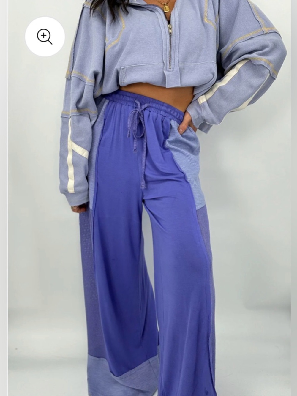 POL Jersey and Mesh Vibrant Iris Pants